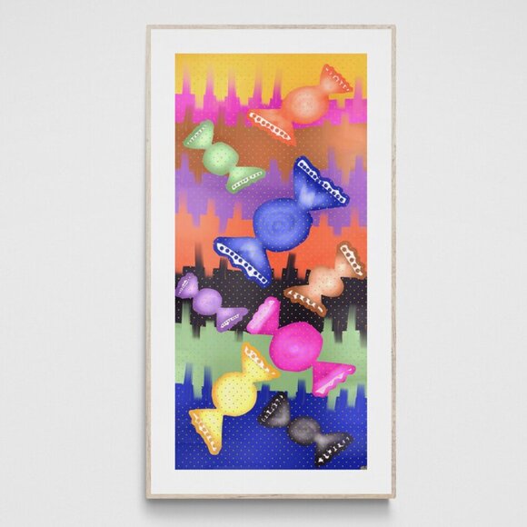 Candy Art| Kids Art| Modern Wall Art Decor | Minimalist Digital Prints - Picture 1 of 4